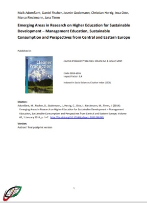 Emerging Areas in Research on Higher Education for Sustainable Development